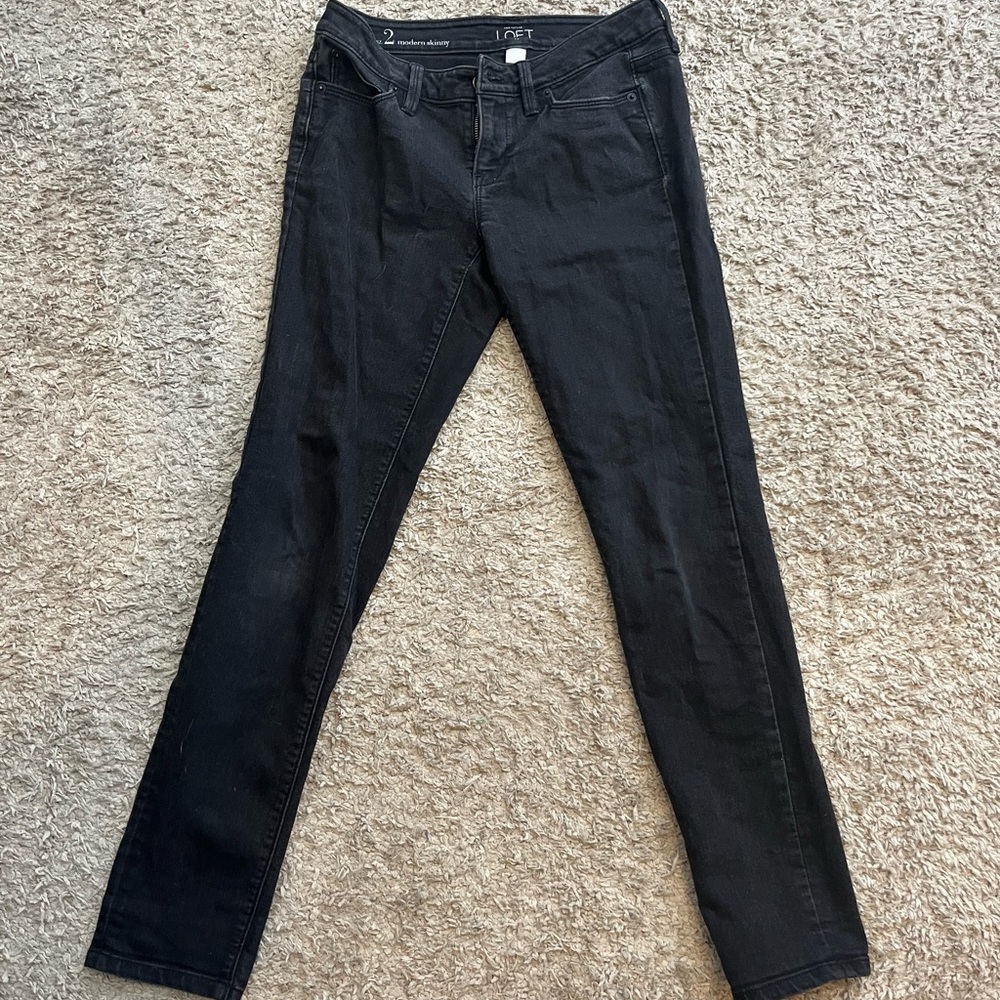 Ann Taylor Loft black modern skinny jeans